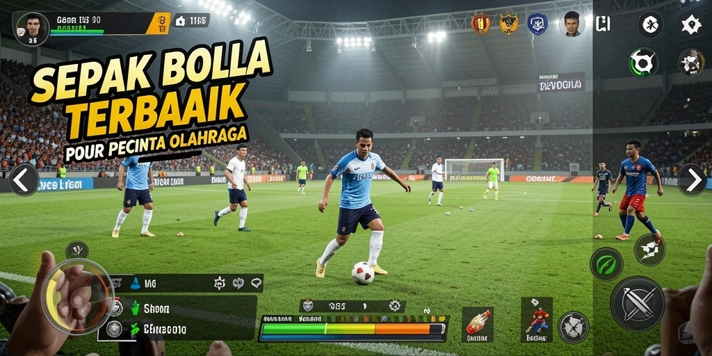Tampilan gameplay menegangkan di lapangan sepak bola.