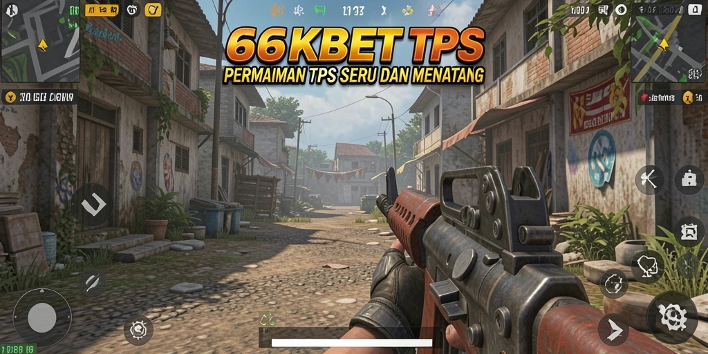 Screenshot 66KBET menampilkan aksi tembak-menembak seru dalam TPS.