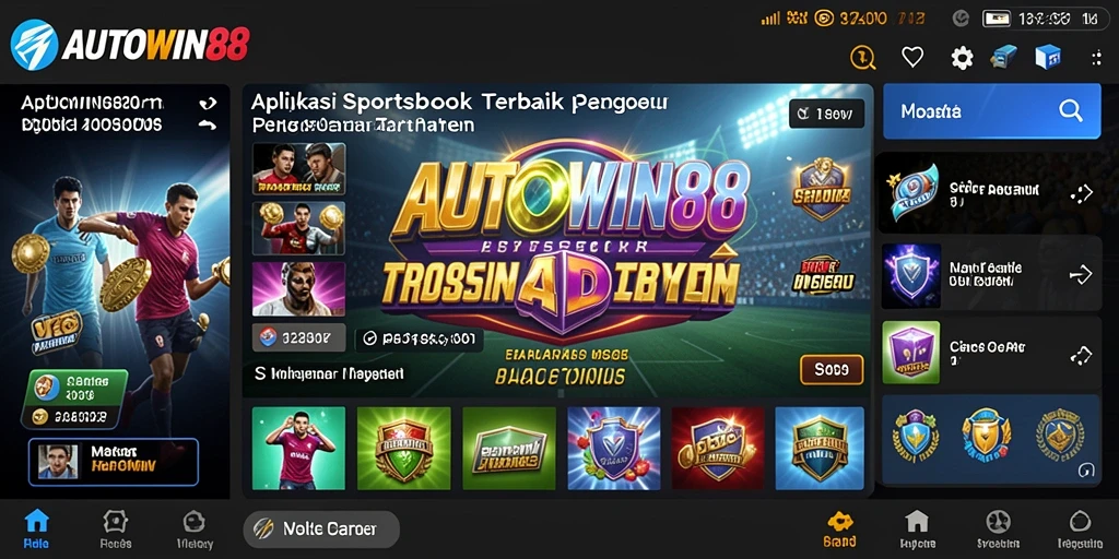 Tampilan antarmuka aplikasi Sportsbook AUTOWIN88 yang menarik dan interaktif.