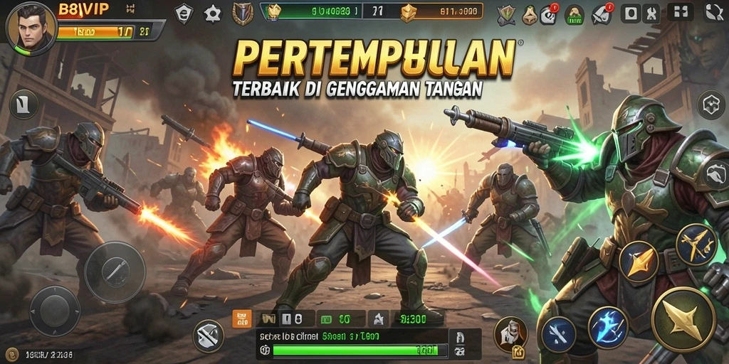 Screenshot B8VIP menampilkan aksi pertarungan yang mendebarkan dan intens.