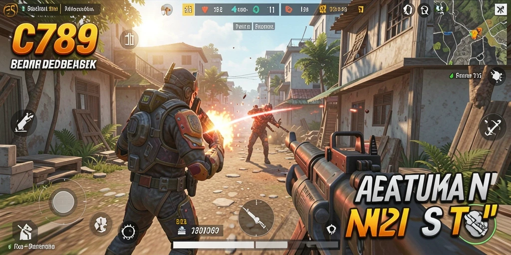 Tangkapan layar menampilkan aksi seru dalam C789 dengan gameplay TPS yang intens.