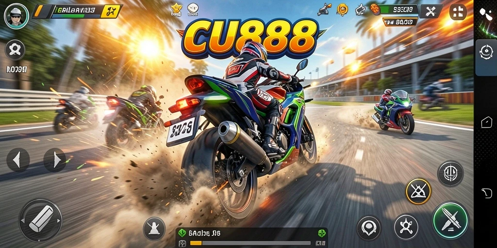 Gameplay seru dan mendebarkan dalam balapan motor.