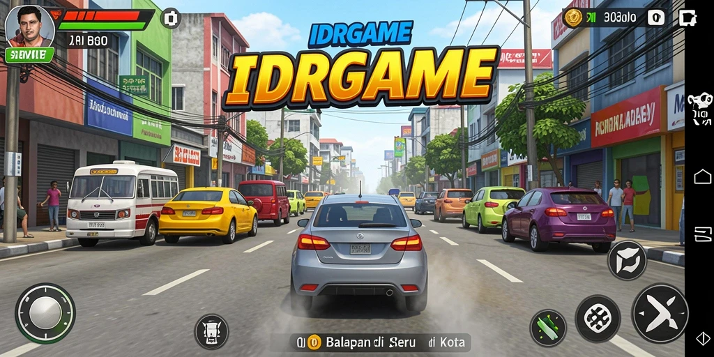 Screenshot menampilkan aksi seru balapan di kota dengan grafik mengesankan.