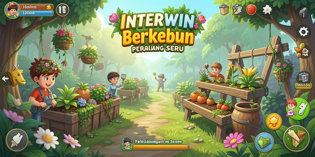 Tampilan gameplay menarik dari kebun yang dikelola oleh pemain.