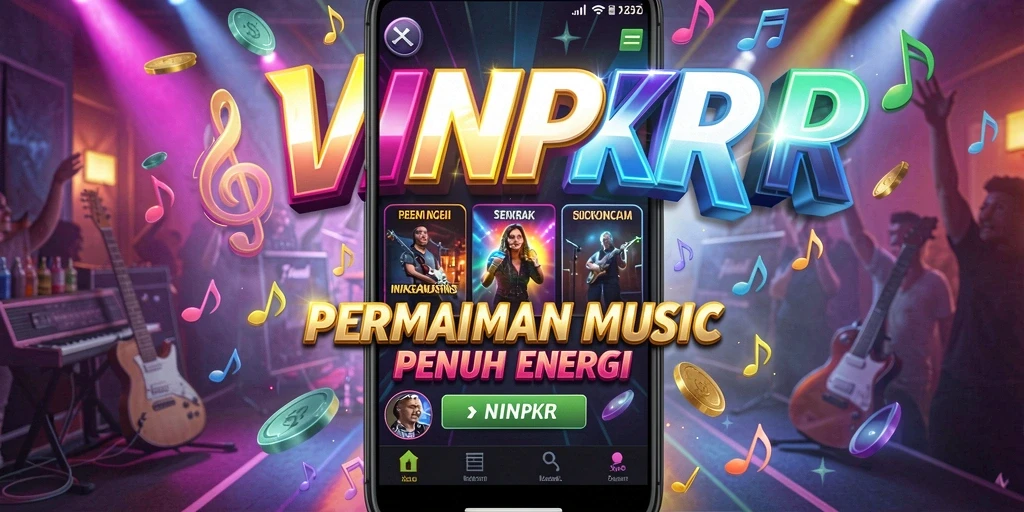 Screenshot WINPKR menunjukkan pengguna yang menikmati gameplay musik yang seru.